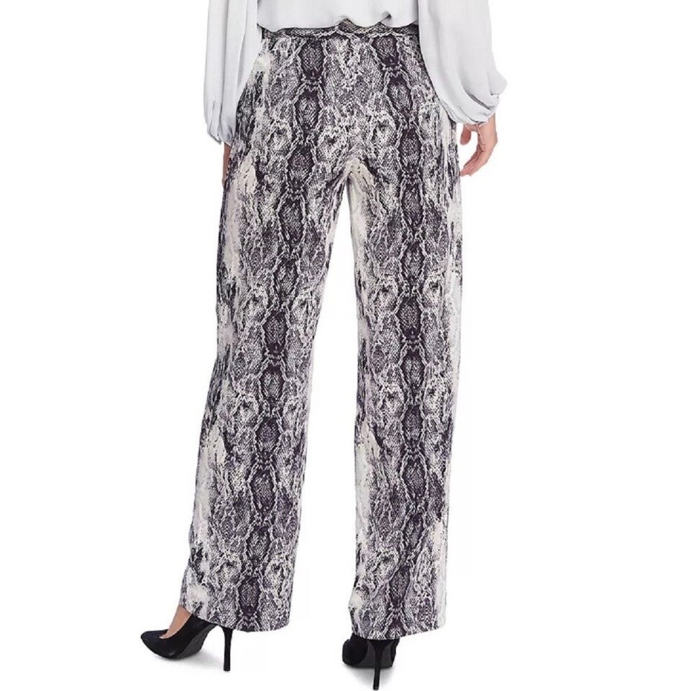 Vince Camuto Snake Animal Print Wide Palazzo Straight Leg 2X XXL 20W Black Grey